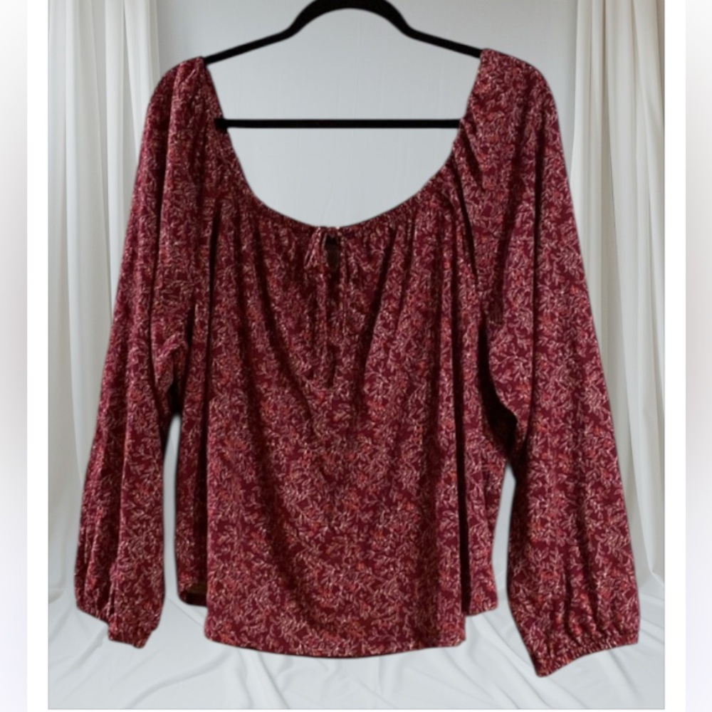 Boho Burgundy Pheasant Top Blouse!!! Size XXL